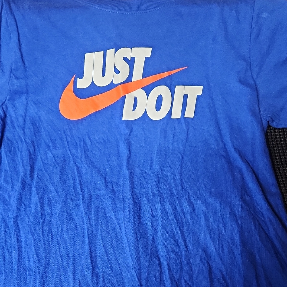 Nike Blue Tee with Orange Swoosh